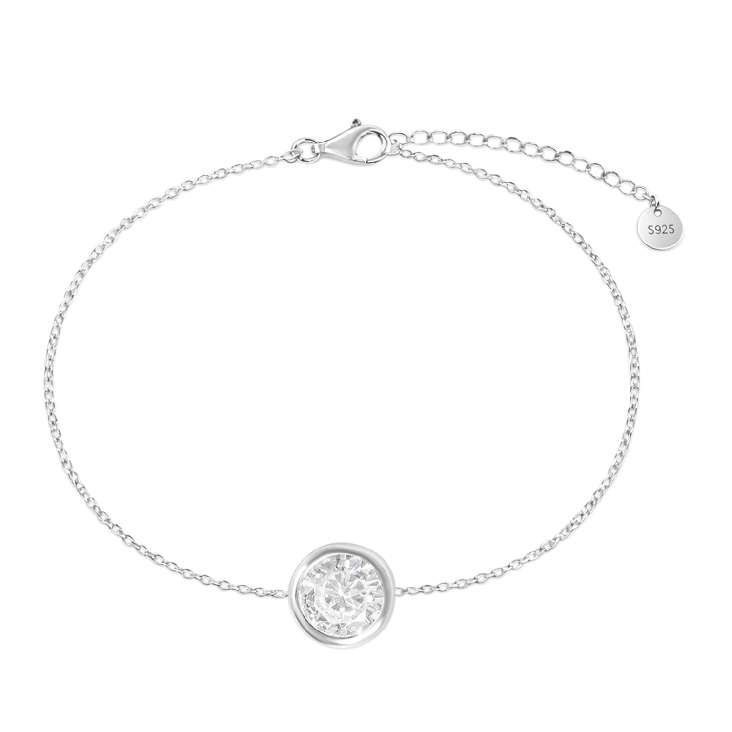 Bratara argint cu piatra Zirconia rotunda Crystal Halo