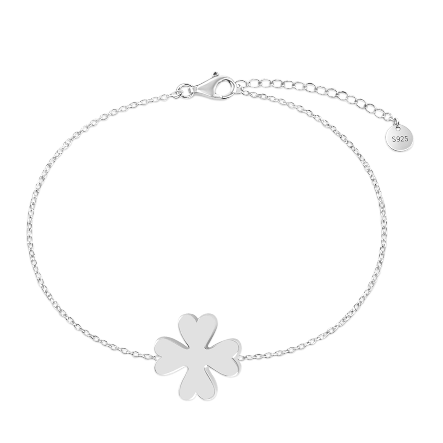 Bratara argint cu simbol floral minimalist Silver Bloom