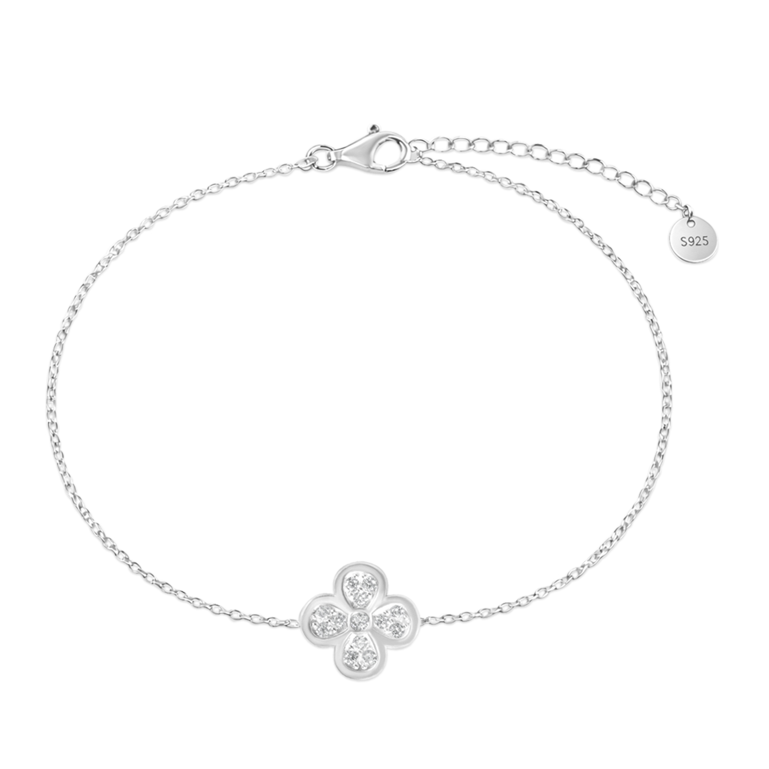 Bratara argint model floare cu pietre Zirconia Floral Grace
