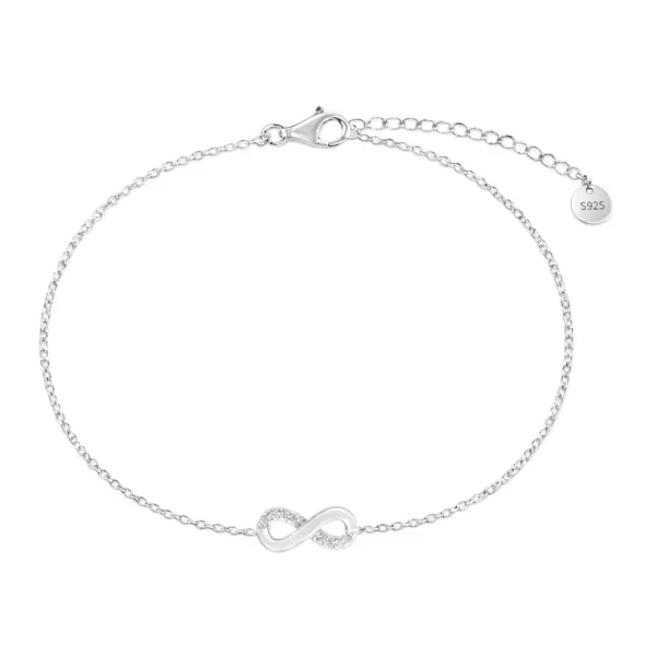 Bratara argint cu semnul infinitului si pietre Zirconia Endless Light