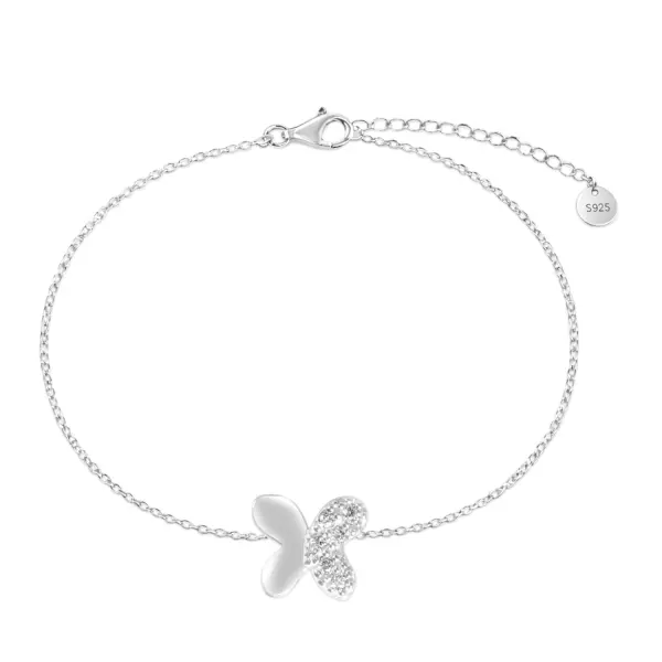 Bratara argint cu fluture si pietre Zirconia Butterfly Whisper Glow