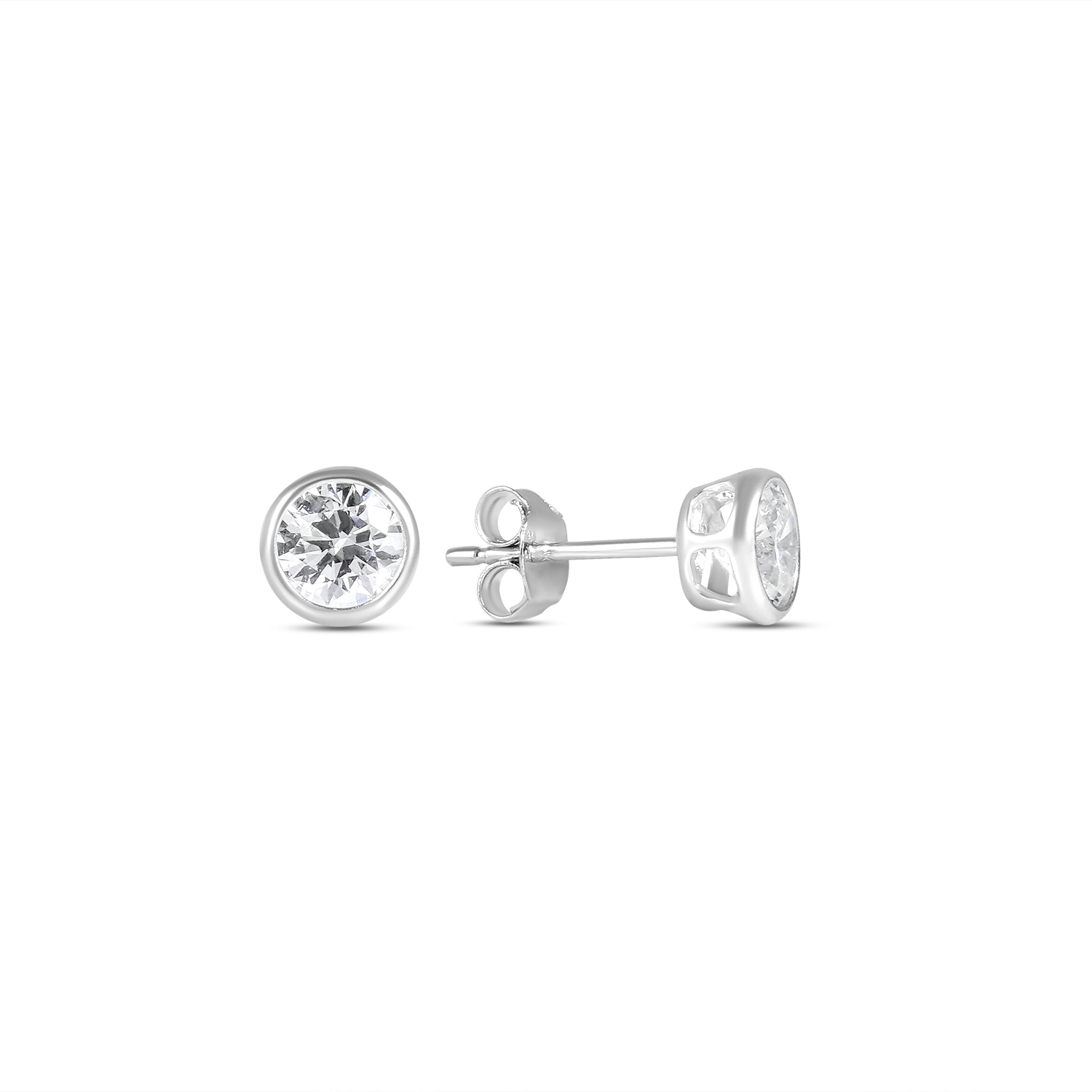 Cercei argint cu pietre Zirconia rotunde Pure Spark Studs