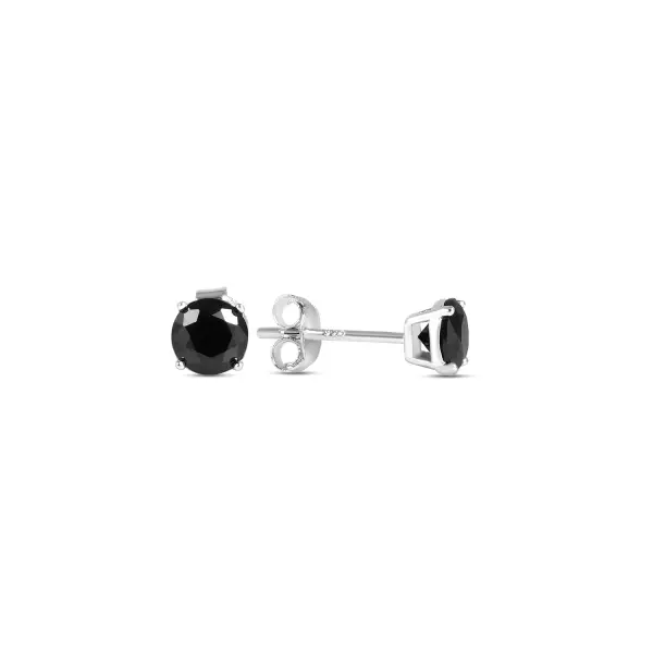 Cercei argint cu piatra Zirconia neagra Black Glow Studs