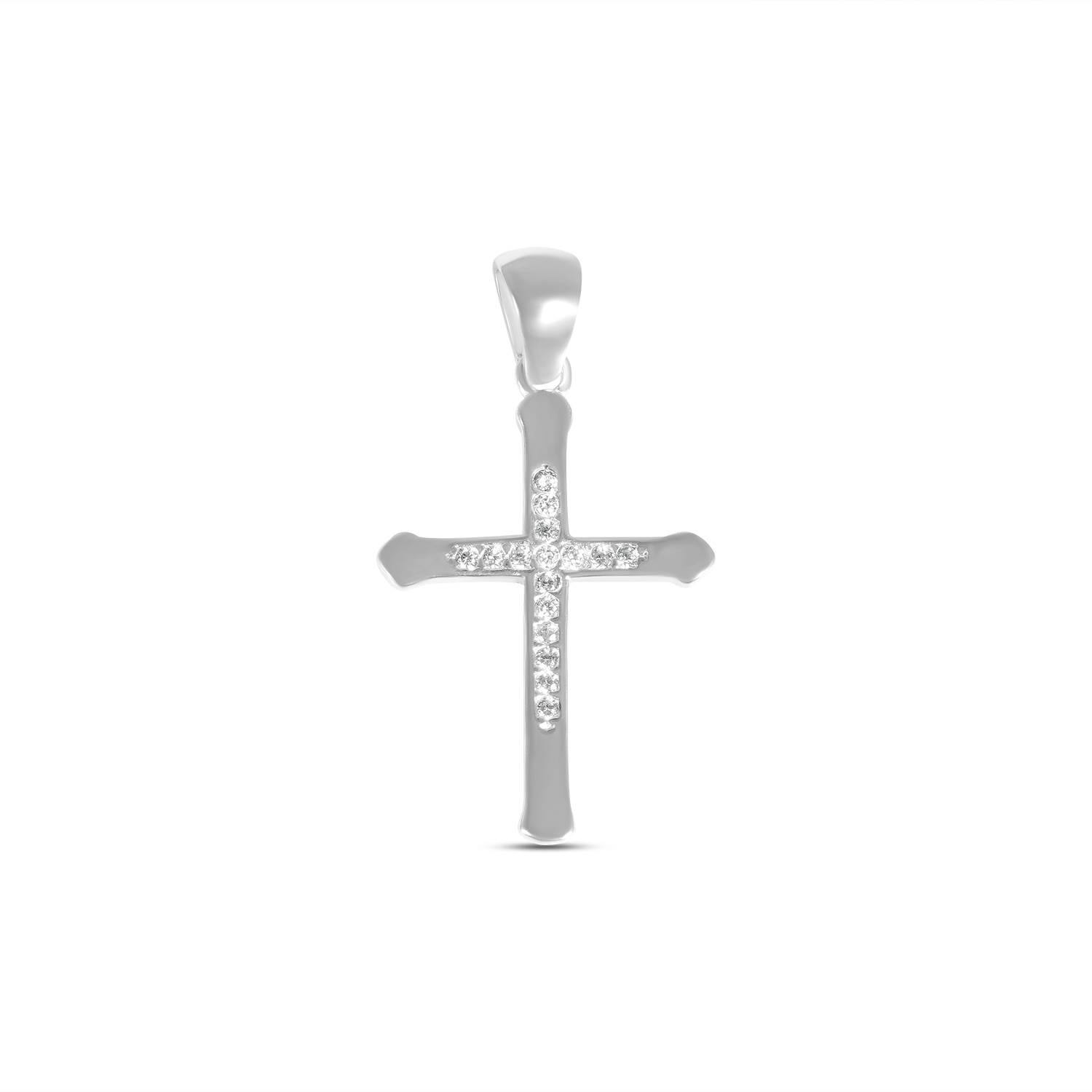 Pandantiv argint in forma de cruce cu pietre Zirconia Divine Light