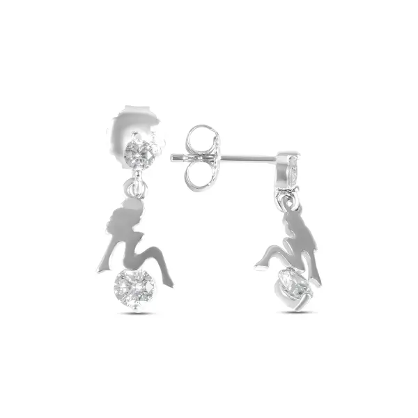 Cercei argint in forma de femeie cu pietre Zirconia Feminine Spark
