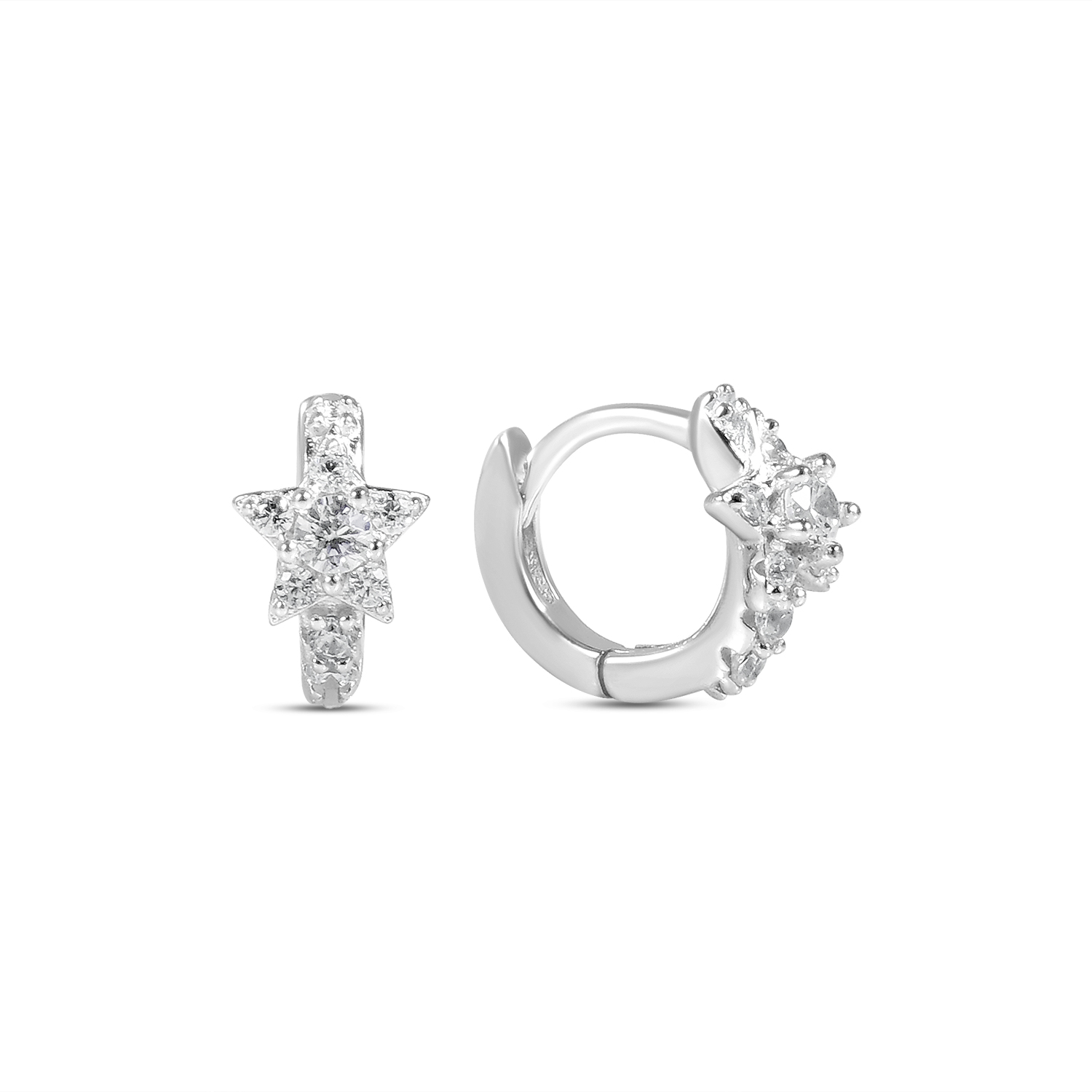 Cercei argint cu stea si pietre zirconia Star Sparkle Kids