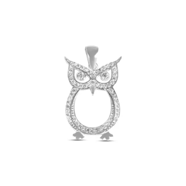 Pandantiv argint in forma de bufnita cu pietre Zirconia Night Wisdom