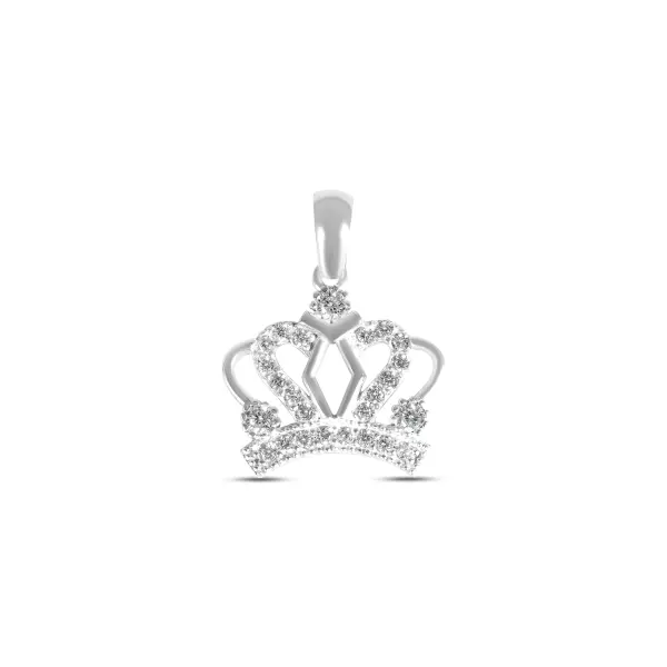 Pandantiv argint in forma de coroana cu pietre Zirconia Royal Spark