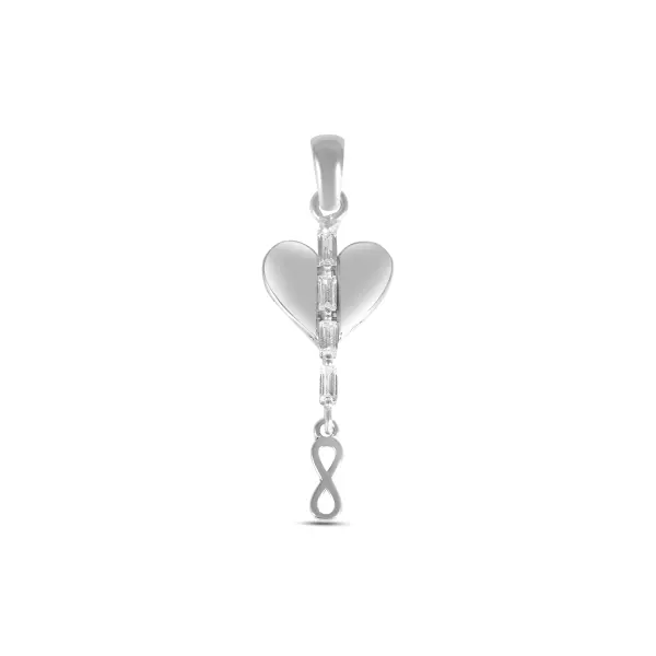 Pandantiv argint in forma de inima cu semnul infinitului si pietre Zirconia Infinite Heart Bond