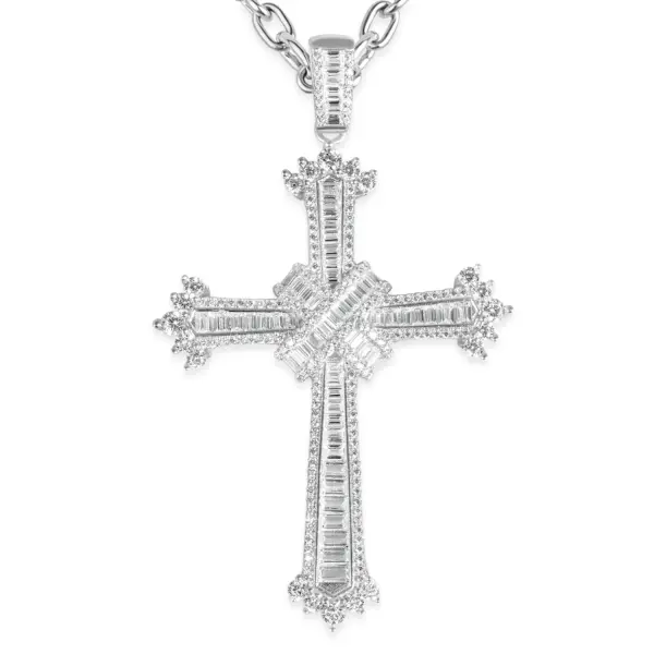 Pandantiv argint in forma de cruce cu pietre Zirconia Radiant Cross