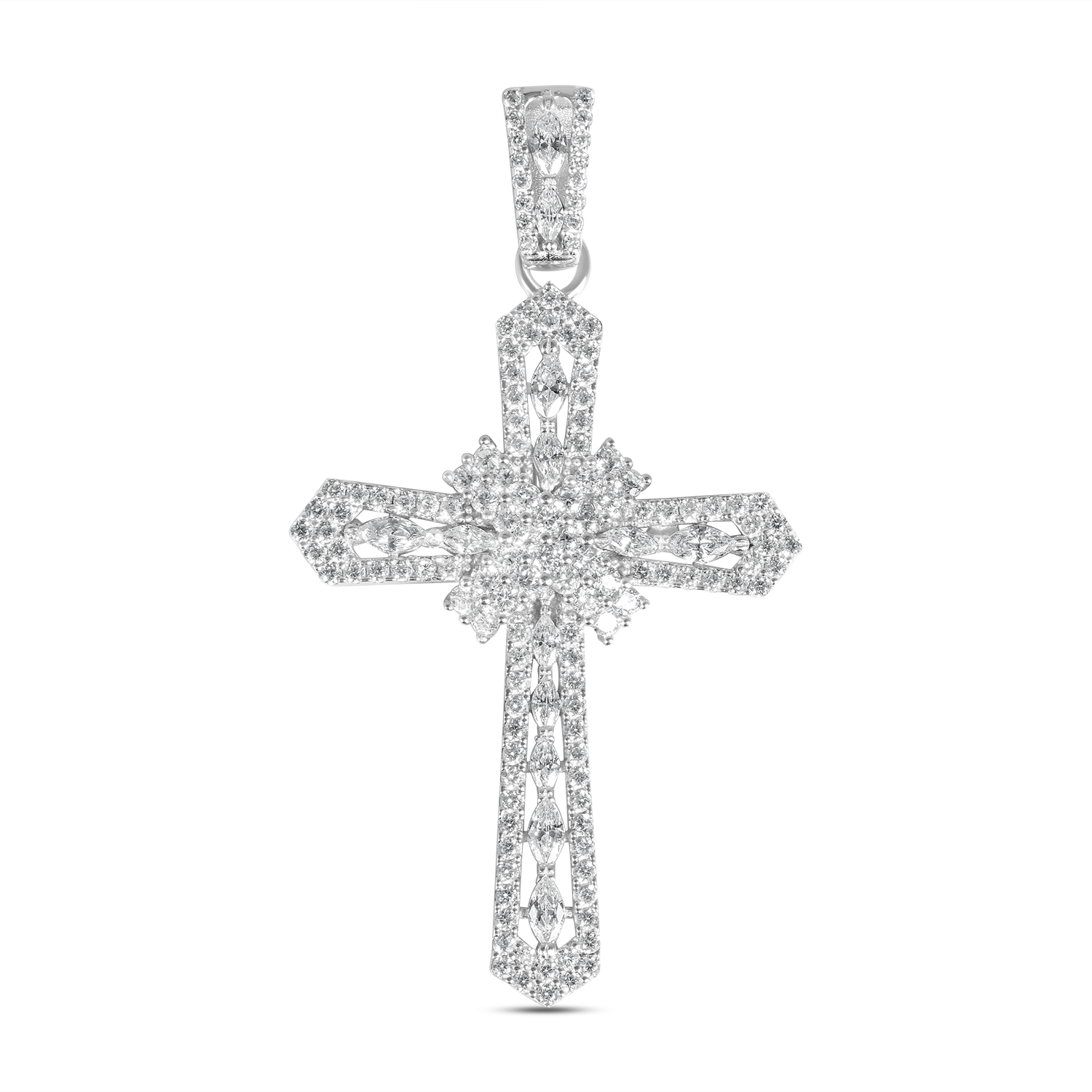 Pandantiv argint in forma de cruce cu pietre Zirconia Imperial Faith