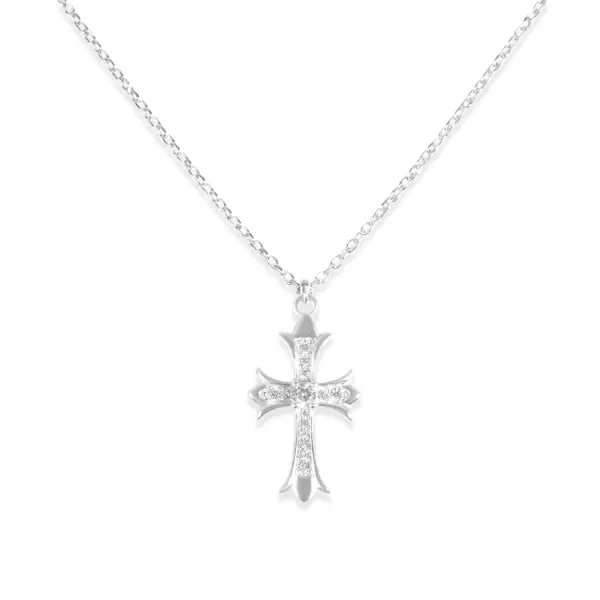 Colier de argint cu cruce si pietre zirconia Sacred Light