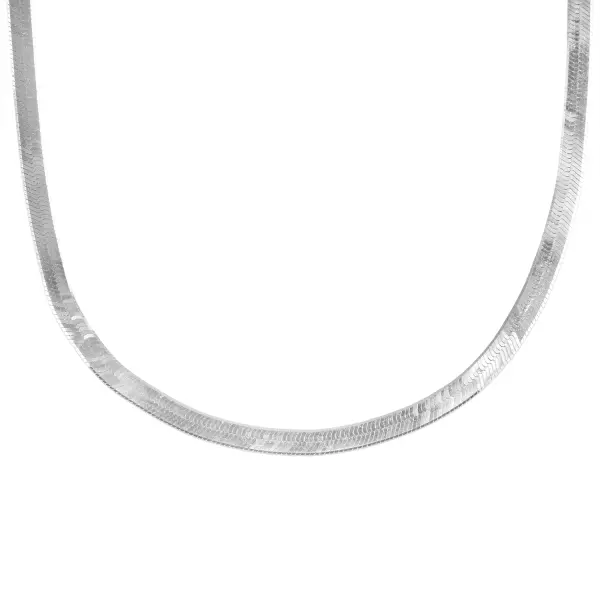 Lant de argint plat cu textura fina si luciu elegant Silver Flow
