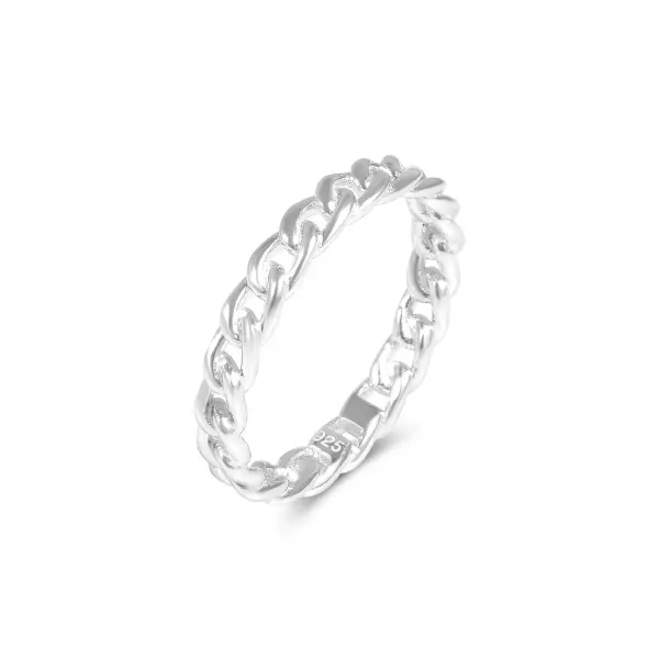 Inel argint cu model impletit Chain Elegance Silver