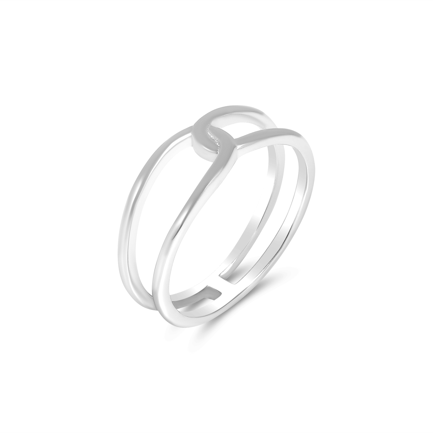 Inel argint cu impletitura dubla eleganta Silver Twist