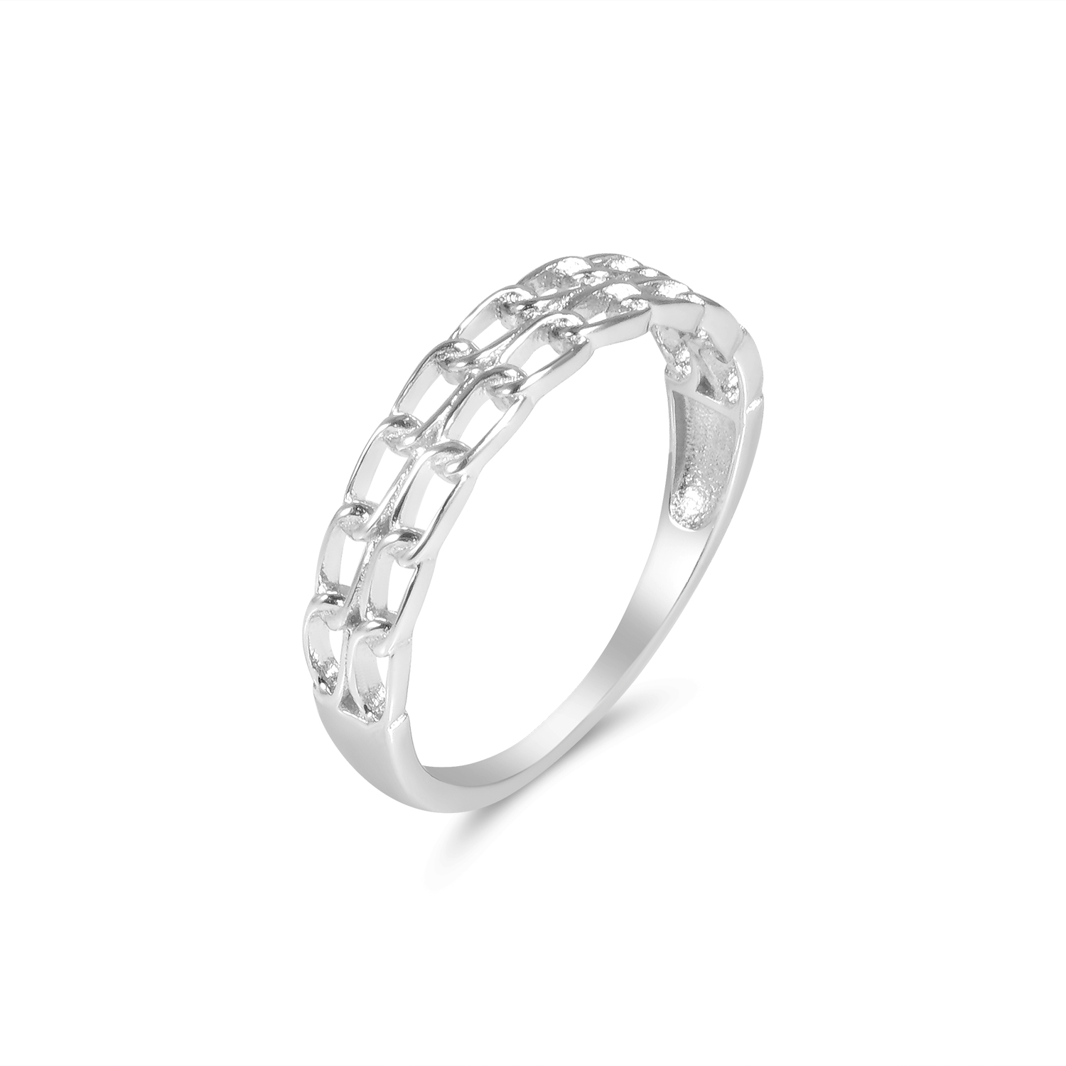 Inel argint cu impletitura dubla Double Chain Grace
