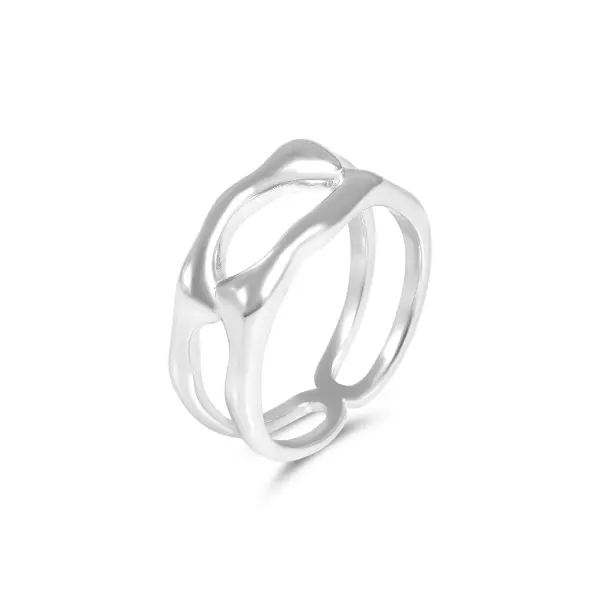 Inel argint dama model dublu topit Fusion Flow