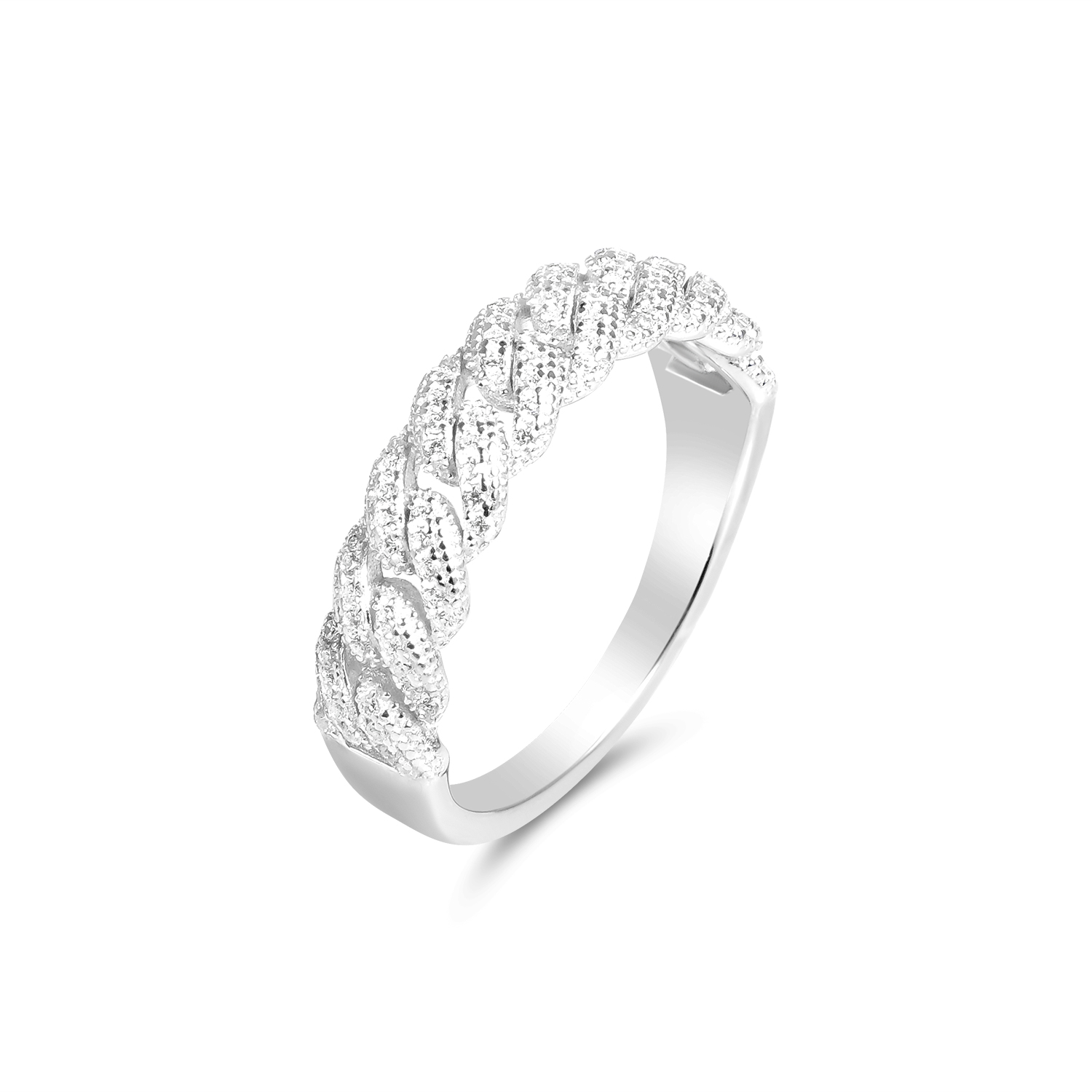Inel argint dama cu pietre Zirconia model zale Chain Elegance