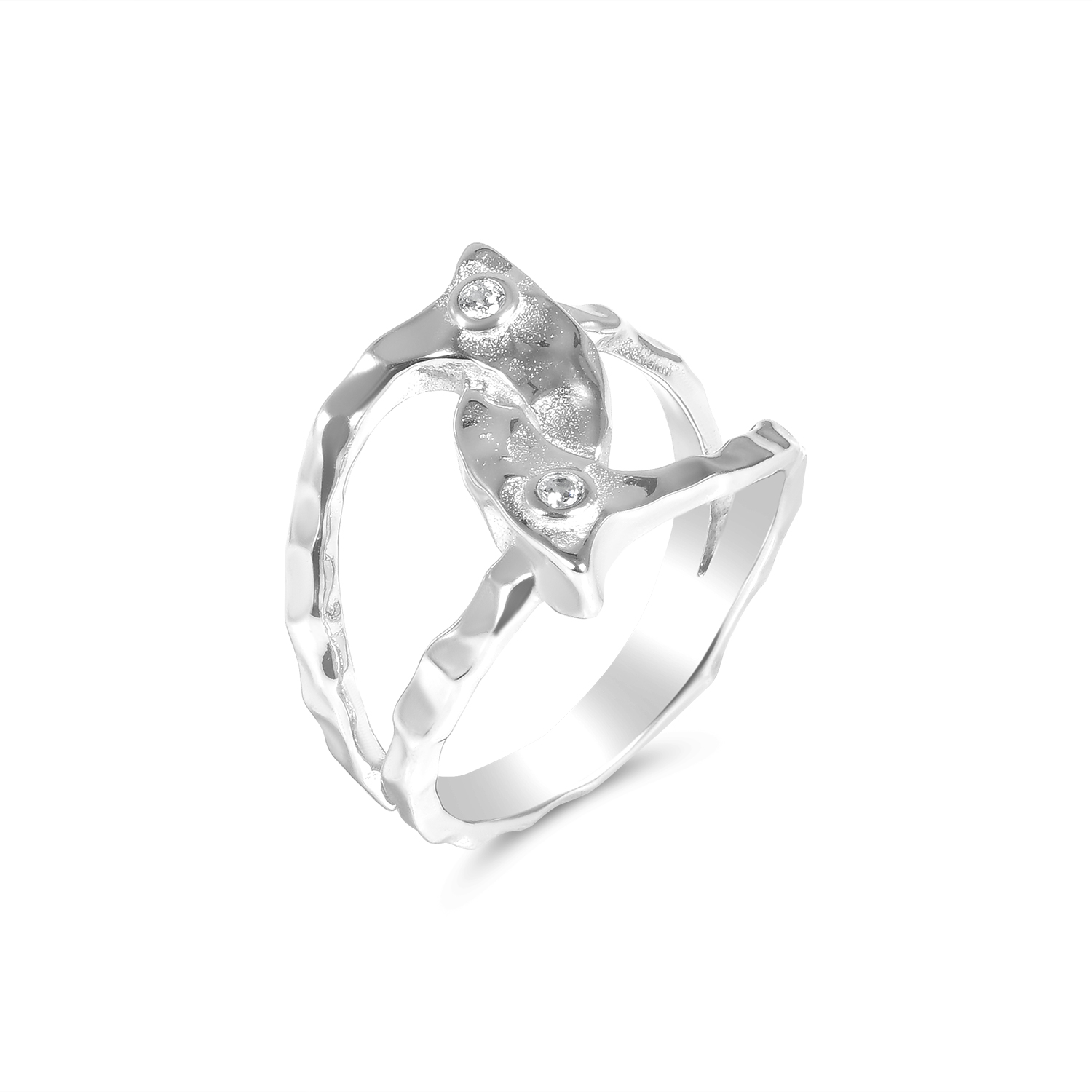 Inel argint dama cu pietre zirconia Radiant Twist