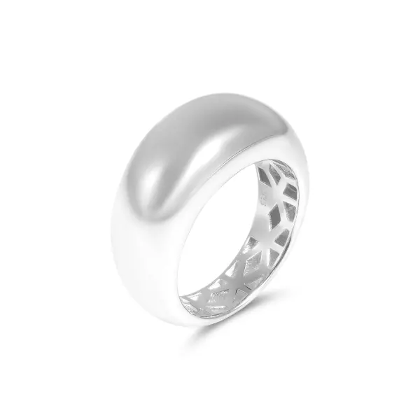 Inel argint dama cu design sculptural modern Silver Flow Essence