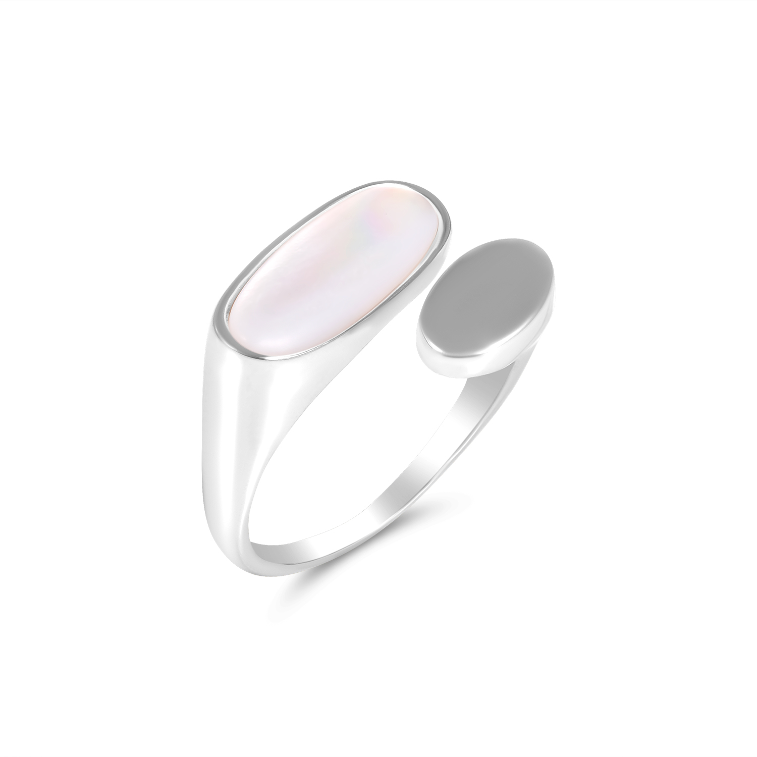 Inel argint dama cu sidef si design deschis Pearl Glow