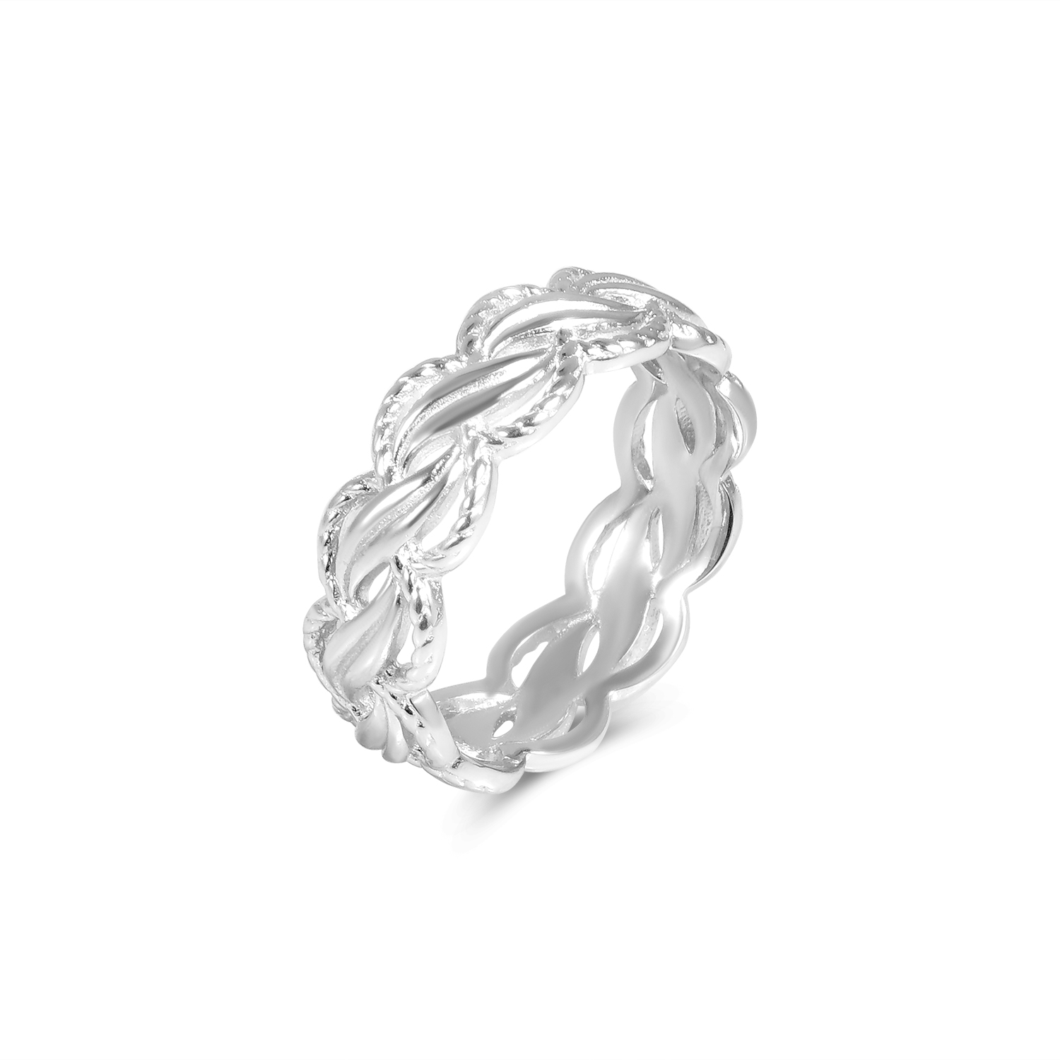 Inel argint dama cu model impletit Closer Weave
