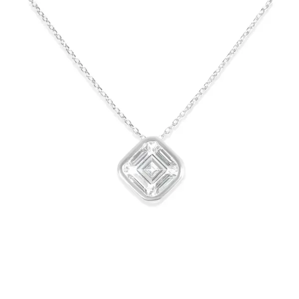 Colier de argint dublu cu pietre Zirconia rotunda si patrata Dual Spark Elegance