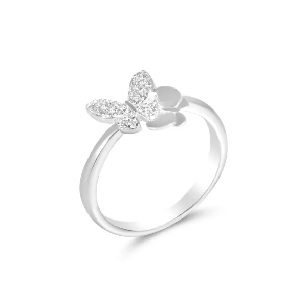 Inel argint dama cu fluturi si fluture pavat cu pietre Zirconia Butterfly Grace Spark