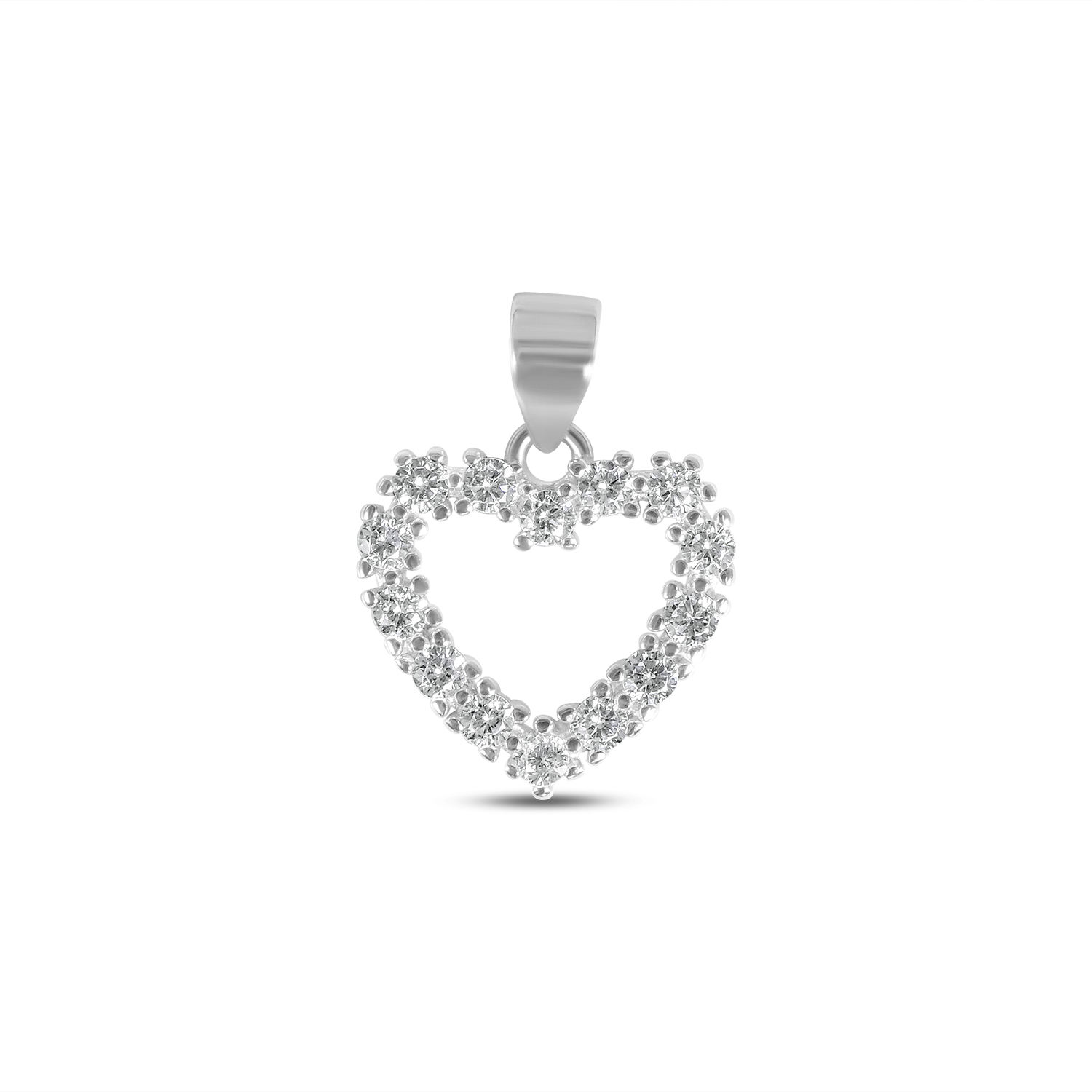 Pandantiv argint in forma de inima cu pietre Zirconia Open Heart Sparkle