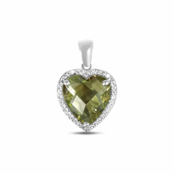 Pandantiv argint in forma de inima cu pietre Zirconia albe Pure Heart