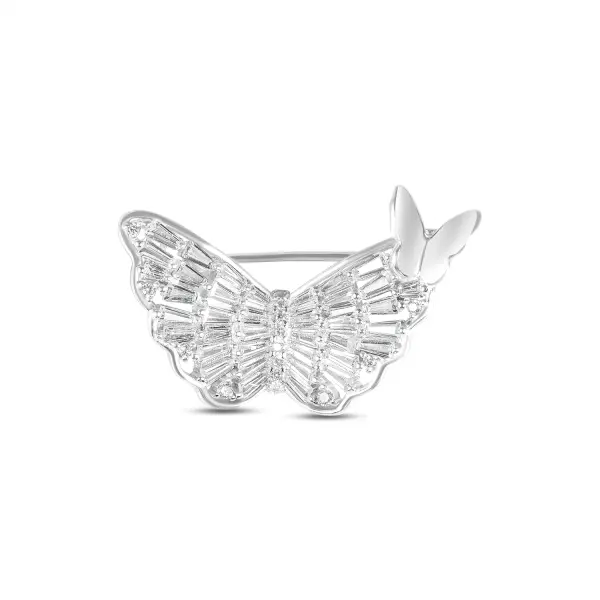 Brosa argint in forma de fluture cu pietre Zirconia Butterfly Radiance