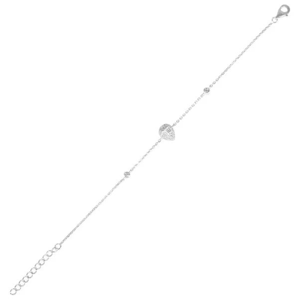 Bratara argint cu pandantiv picatura si pietre zirconia Crystal Drop Grace