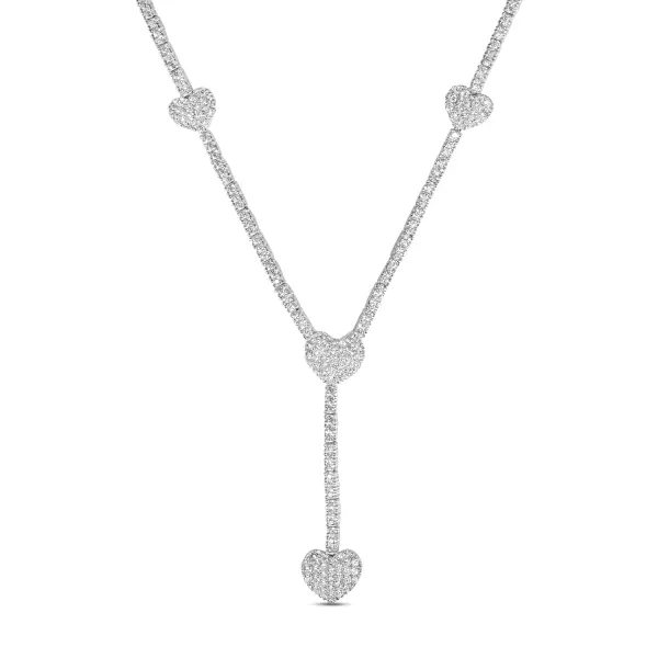Colier de argint cu inima pavat cu pietre Zirconia Heart Flow Elegance