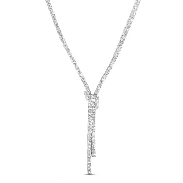Colier de argint cu nod pavat cu pietre Zirconia Endless Knot Glow