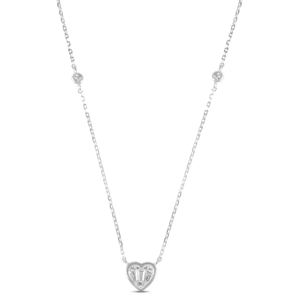 Colier de argint cu pandantiv inima si pietre Zirconia Heart Glow Elegance