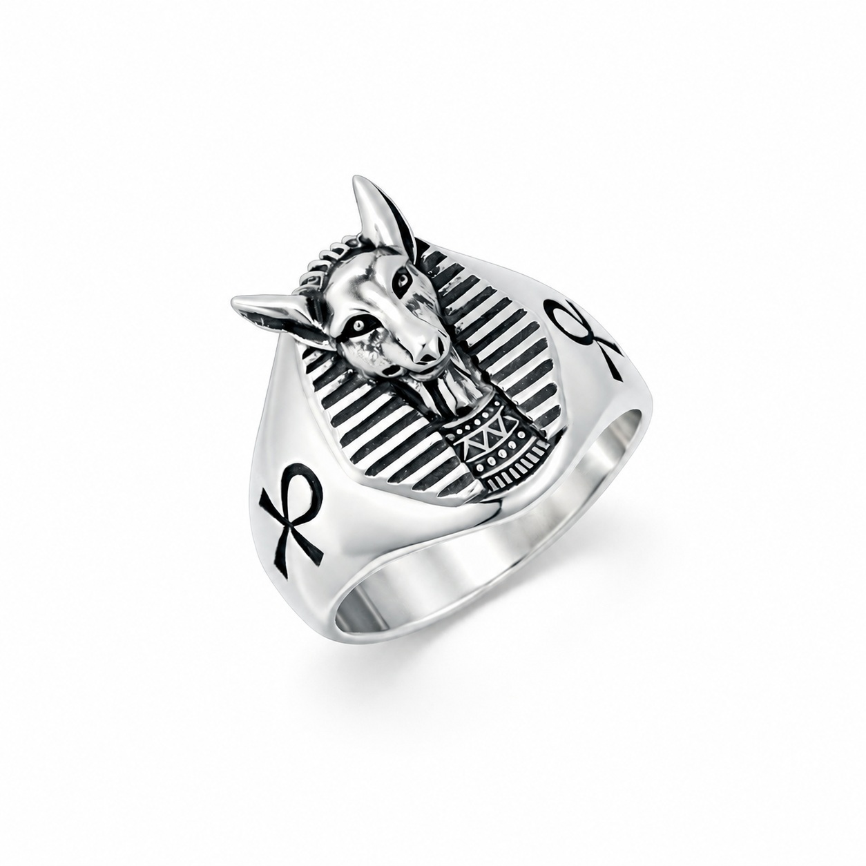 Inel argint model Anubis Sacred Guardian Ring