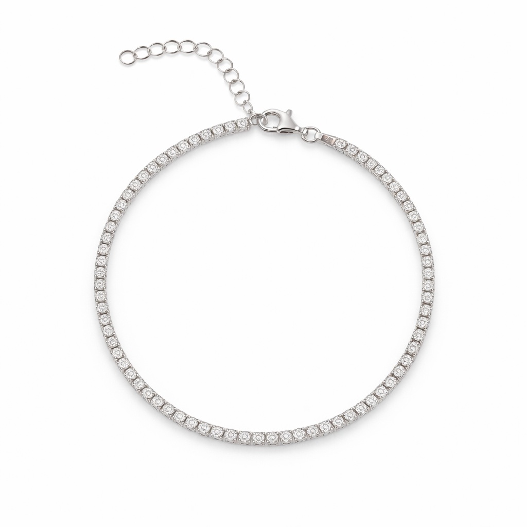 Bratara argint tennis cu pietre Zirconia Elegant Sparkle Line